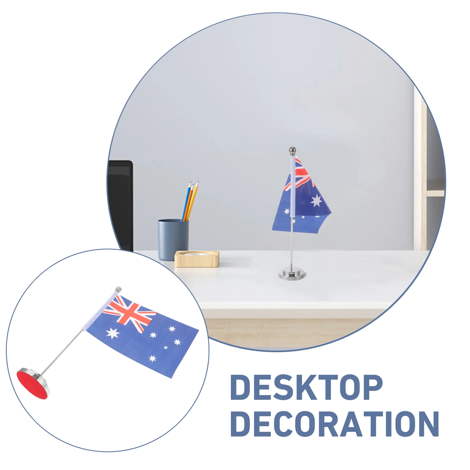 1 Conjunto de Mesa de Bandeira Australiana de Trabalho Bandeira Pequena Bandeira Australiana com Stand Pequeno Australiano Decoração Imagem 1