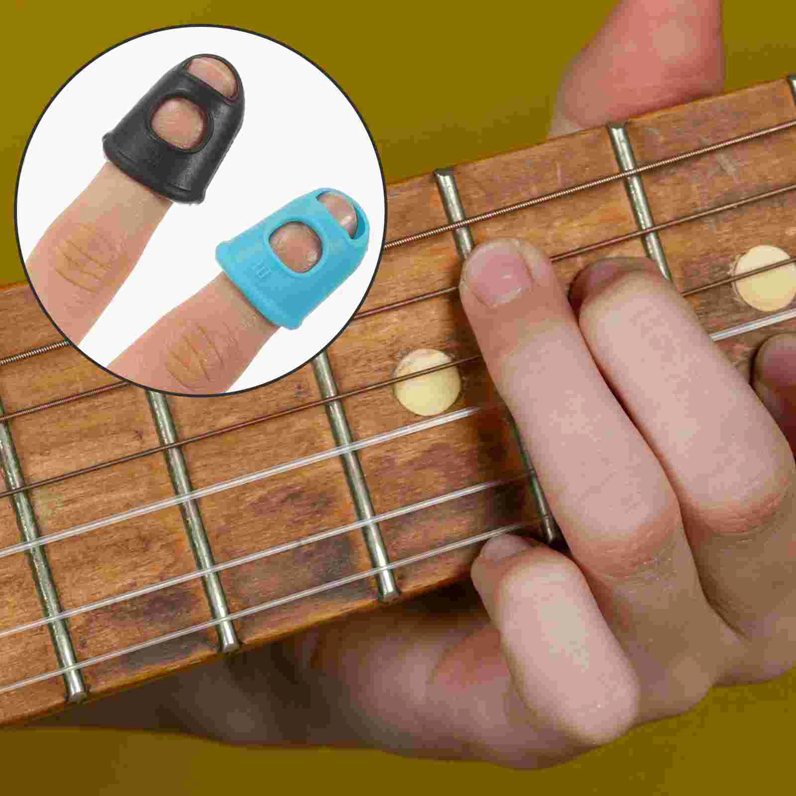 35pcs Guitarra Dedo Protetores de Silicone Dedo Protetores de Guitarra Praticando Dedo Caps Imagem 4