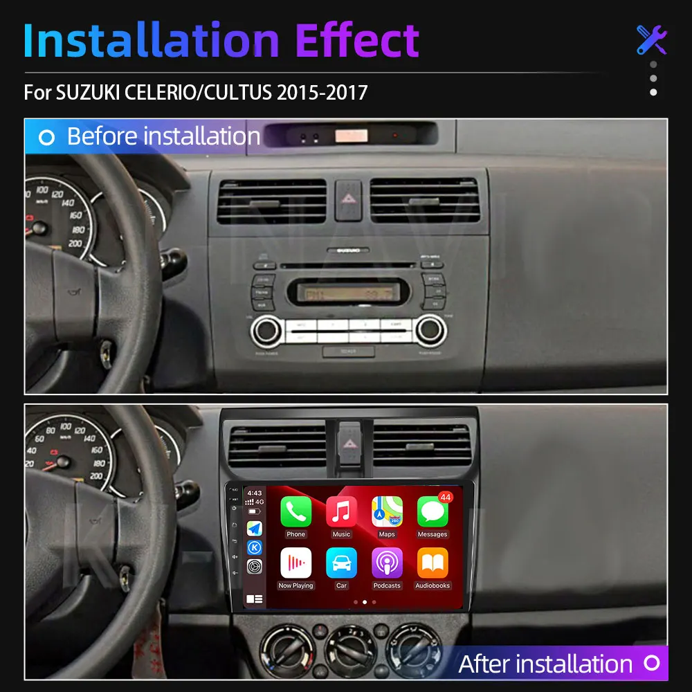 9 Polegadas 4G Lte GPS de Navegação Android 13 auto-Rádio Multimédia Player de Vídeo Para Suzuki Celerio 2015-2018 BT WIFI Não 2Din 2 Din DVD Imagem 5