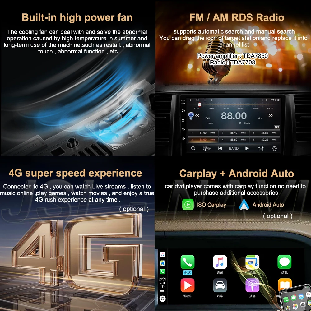 Carro Rádio Android 13 Para Suzuki Vitara 4 2017 - 2022 Estéreo Multimídia, Navegação GPS, Leitor de Vídeo sem Fio Carplay Automático DSP RDS Imagem 2