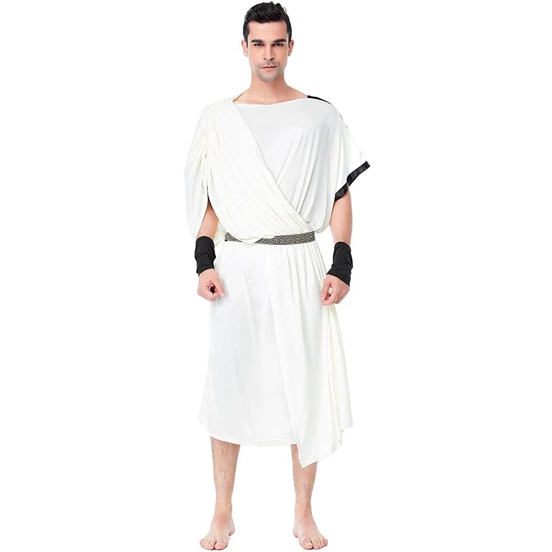 Coldker Conjunto De Pares De Halloween Traje Branco Deusa Grega Vestido Para As Mulheres Com Trajes Medievais E Soldado Romano Partido Do Vestido Extravagante Imagem 5
