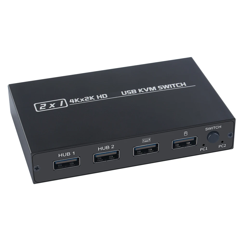 Compatível com HDMI KVM201 Switch 2 em 1 out Apoio HD 4K*2K USB Para 2 PC Compartilhamento de Teclado, Mouse, Impressora, Monitor de Vídeo Imagem 3