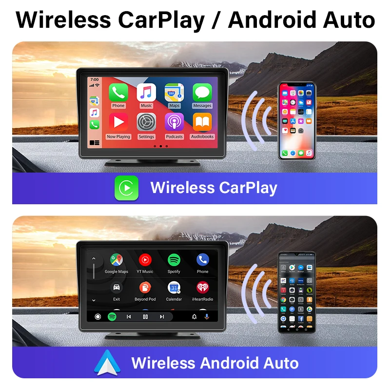 Develuck sem Fio Carplay Android Automático Universal de 7 polegadas Touch Screen Car Multimedia Player de Vídeo Para a Nissan, Toyota, Honda, Ford, VW Imagem 1