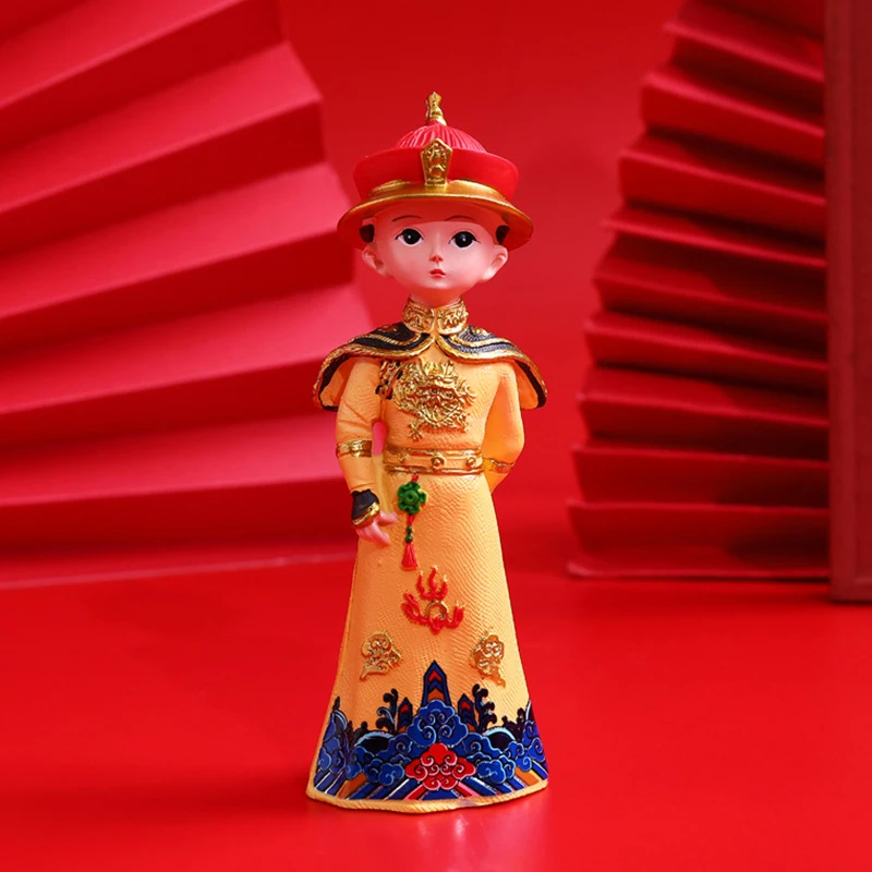 Imperador Chinês Imperatriz Estatueta Retro Palácio De Estilo De Resina Rainha Ornamento Tradicional Traje De Casamento Decoração Da Casa Estátua De Artesanato Imagem 3