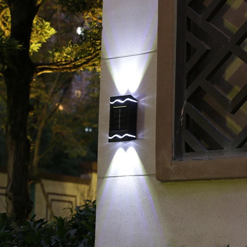 LED Solar, Lâmpada de Parede ao ar livre Impermeável a Decoração do Jardim Splicable Luz Inteligente de Detecção de luz Solar Powered Varanda Cerca do Quintal de Luz Imagem 5