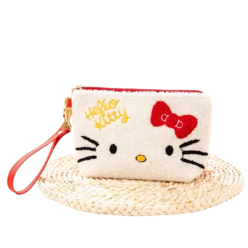 MINISO Sanrio Kawaii Bordado da Bolsa de Maquiagem da Hello Kitty Kuromi Tendência de Moda da Marca de Luxo de Grande Capacidade de Bolsas com Corda de Mão Imagem 0