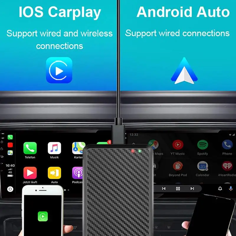 Multimídia automotivos 2G+16G Carplay Suporte Android Auto de 2.4 GHz, 5 ghz, wi-Fi Carro Inteligente do Sistema Para o iOS Android Telefone Móvel Imagem 2