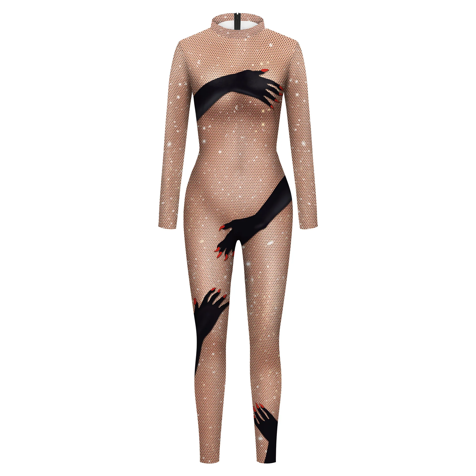 Novo Sexy Mulheres Desempenho da Fase de meia-Calça Europeu e Americano de Moda de Impressão Digital de Corpo Inteiro Macacão Imagem 2