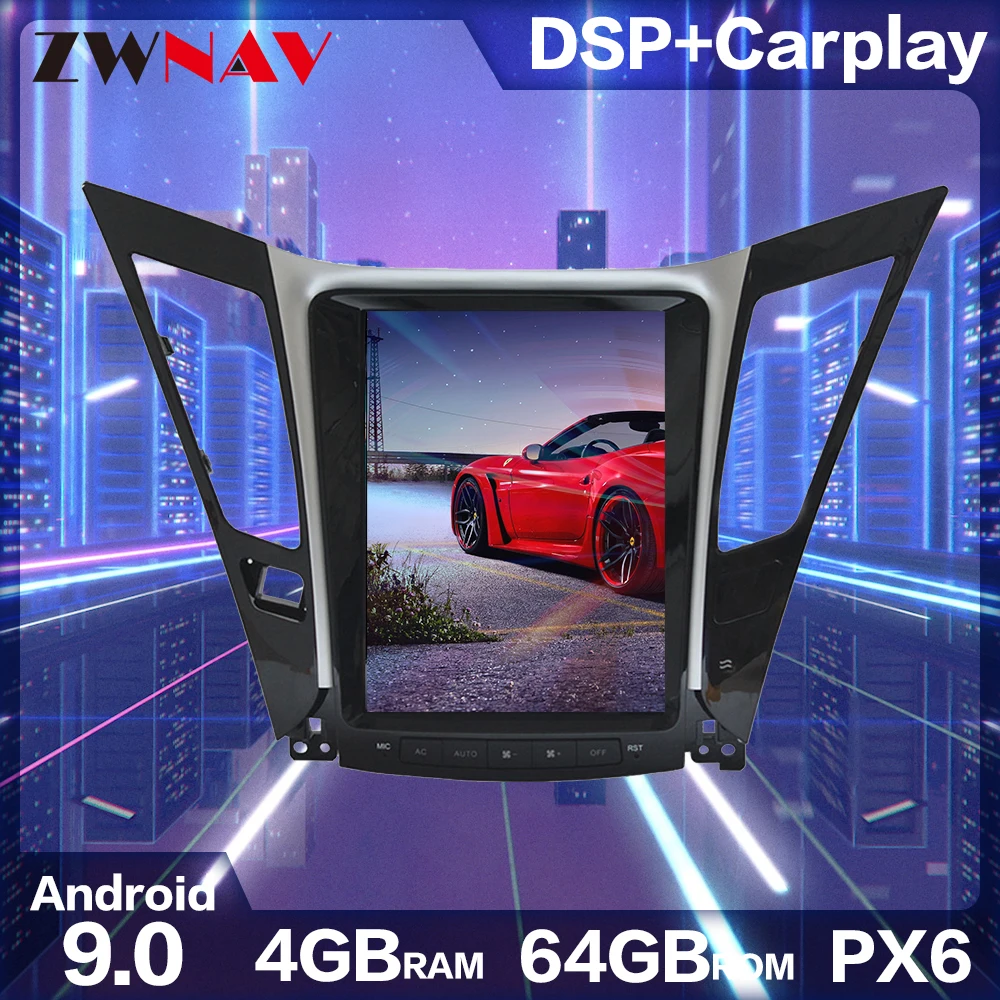 Para Hyundai Sonata YF i45 2012-2014 Android 9 PX6 vertical de tela de 10,4 polegadas Carro GPS de Navegação de Rádio Player Imagem 1