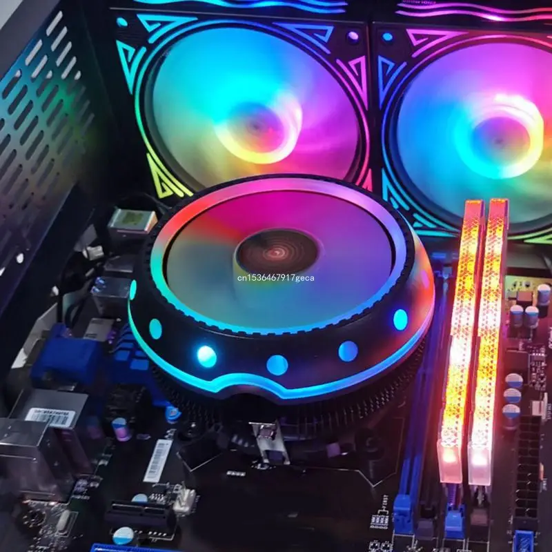 PC para o Caso da Ventoinha da CPU Cooler Colorido Radiador Sistema RGB Ventoinha de Resfriamento de Alumínio 3 P Dropship Imagem 1