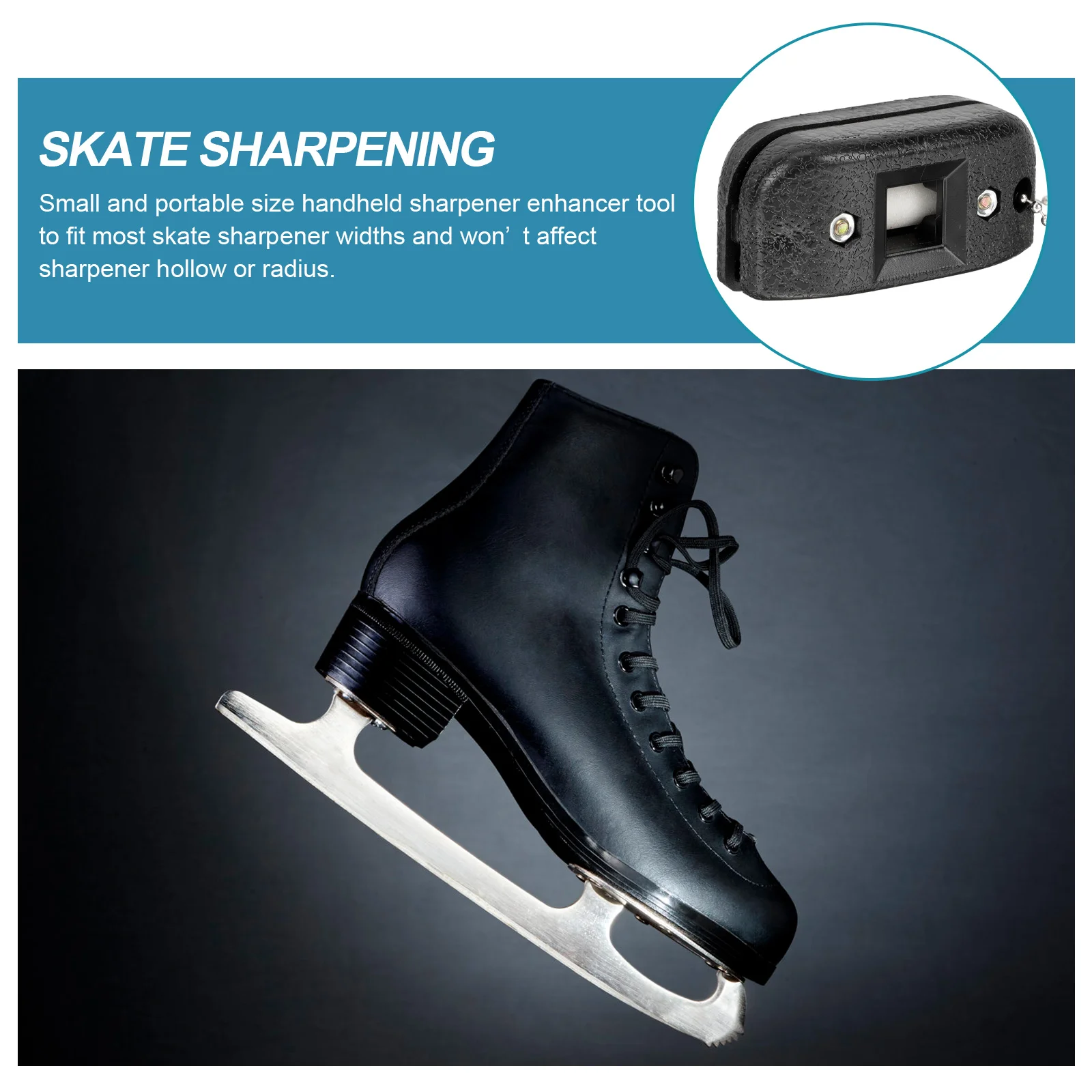 Skate Afiador De Hóquei Mó Conveniente Whetstone Padrão De Sapato Gelo Branco Arenito Portátil Figura Patins Imagem 5