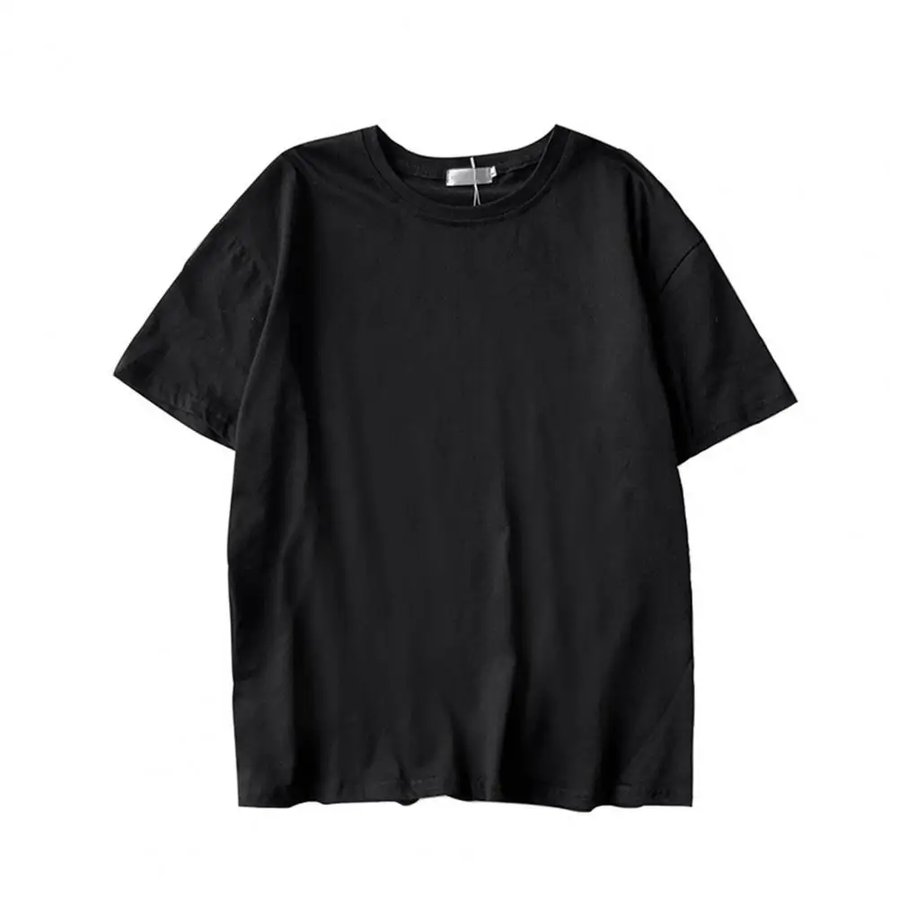 T-shirt homem Manga Três Quarto Confortável e Casual Fácil de Combinar Empresa de Costura Sólido Gola Solta Leve de Verão Tops Imagem 5